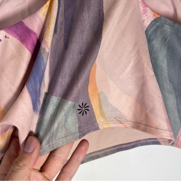 Athleta Conscious Crop Sports Bra in Orchid Pink Watercolor Print - Picture 7 of 9